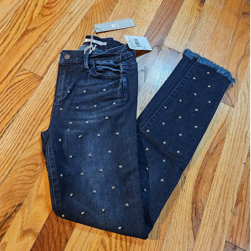 NWT! Tractr Girl's Studded Fray Hem Skinny Jeans Size12 Girls